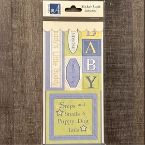 New 6-Page Baby Boy Scrapbook Sticker Book